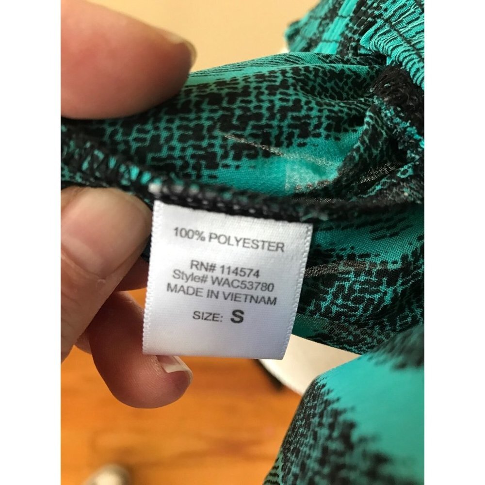 Pleione Black and Teal Tunic Blouse - Small - Picture 9 of 9